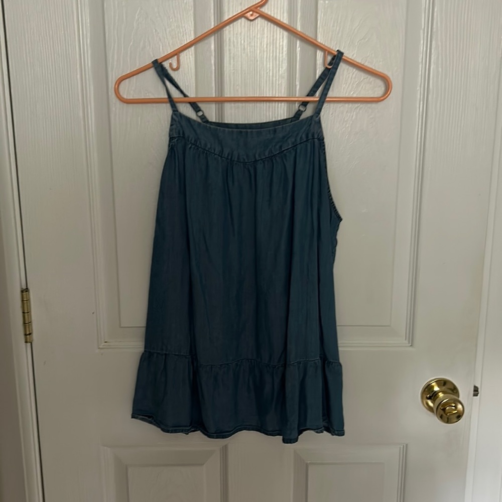 Denim baby doll top